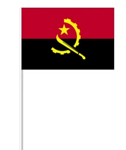 Angola Papirflag på Pind, 27 x 20 cm
