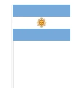 Argentinsk Papirflag på Pind, 27 x 20 cm