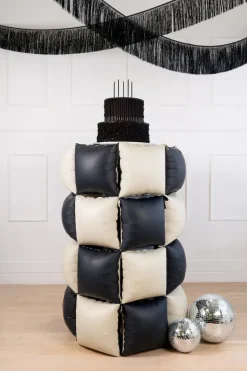 Backdrop Balloner Sort/Beige, Firkantede Ballon-Puder