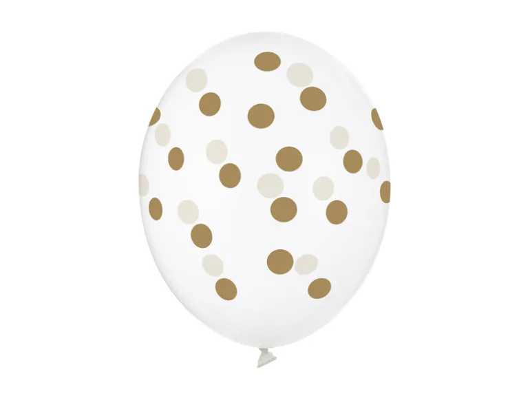 Ballon 30 cm, Dots, Krystal Klar (6 Stk.)