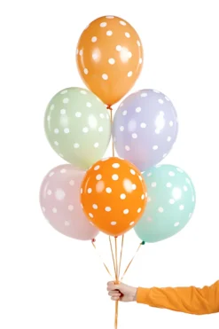 Ballon 30 cm, Dots, Mix (6 Stk.)
