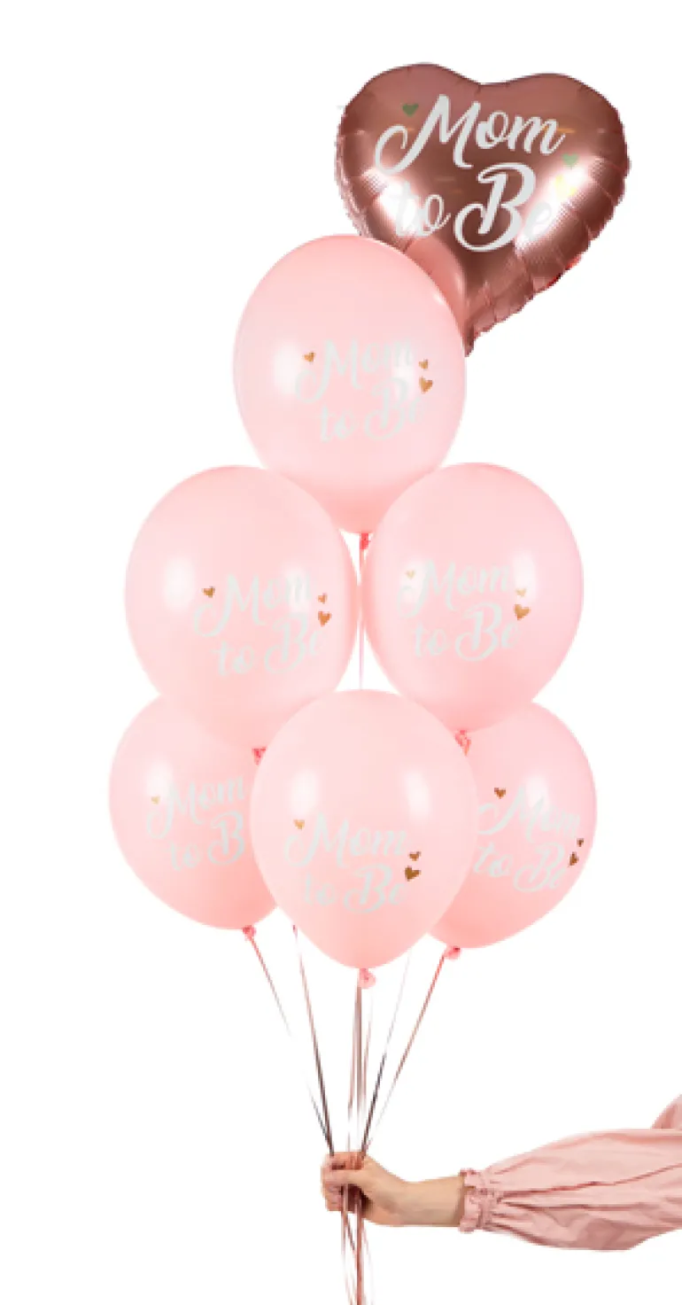 Ballon 30 cm, Mom To Be, Pastel Pale Pink (6 Stk.)