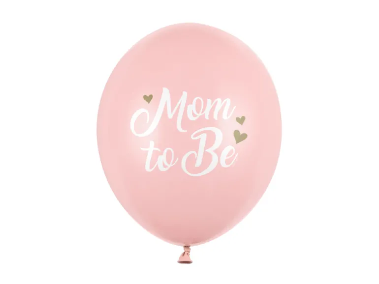 Ballon 30 cm, Mom To Be, Pastel Pale Pink (6 Stk.)