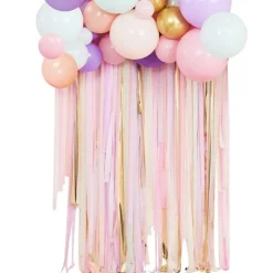 Ballon & Crepebånd Backdrop - Himmels Pastel Mix