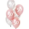Ballon mix Glossy Pink "Happy 50" 23 cm, 6 stk.