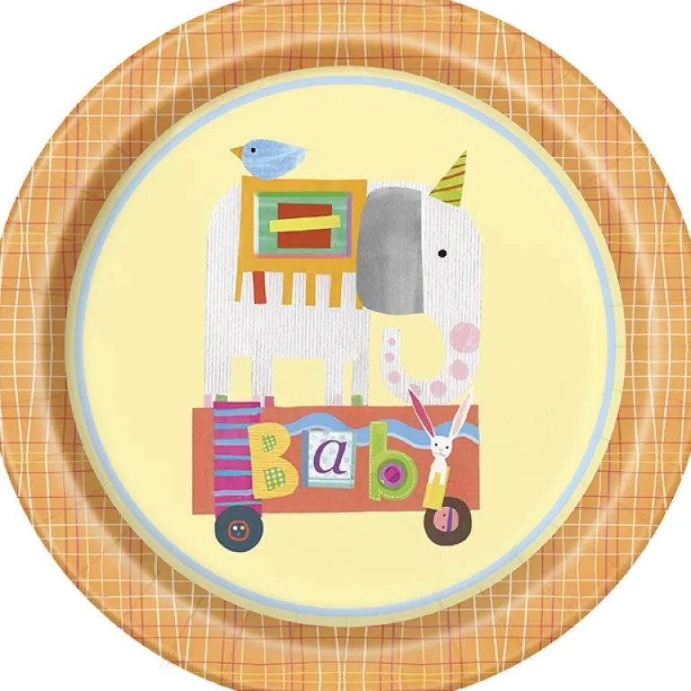Barnedåb Paptallerkner - Baby Cirkus, 21.9 cm