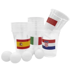 Beerpong Spil m/Flag Klistermærker