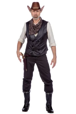 Beige Western Skjorte m/Vest & Bandana
