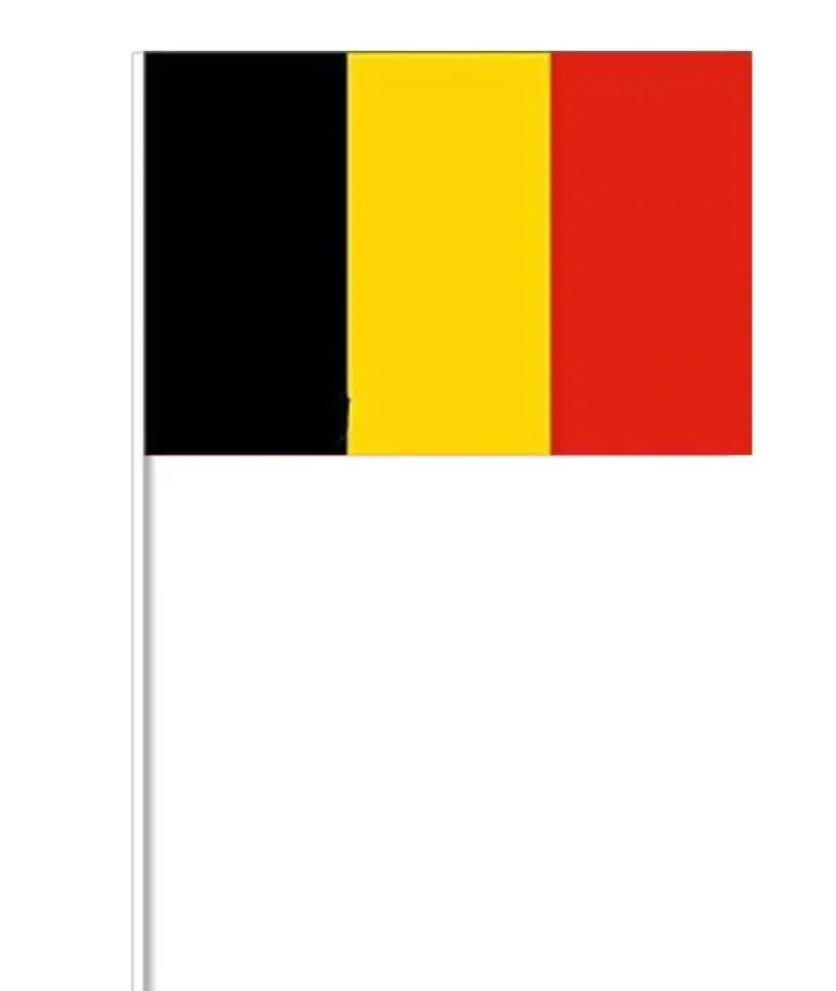 Belgisk Papirflag på Pind, 27 x 20 cm