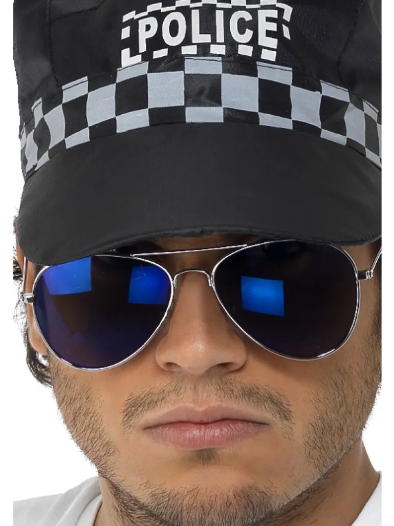 Blå aviator briller