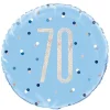 Blå Glitz Fødselsdags Folieballon, 70 År