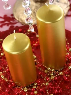 Bloklys Metallisk Guld, 12 x 6 cm