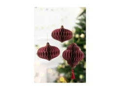 Bordeaux Oval Juleornament, 16 x 15 cm