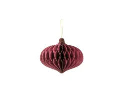Bordeaux Oval Juleornament, 16 x 15 cm