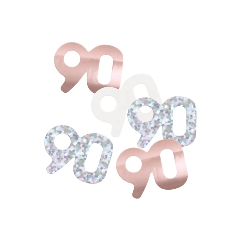Bordkonfetti - Rosegold Fødselsdag, 90 År