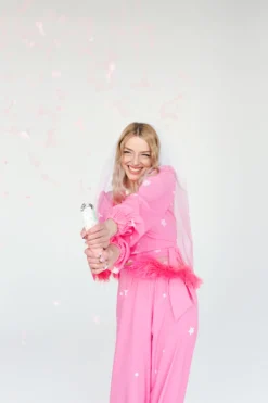 Brudeslør med Pink Frynser