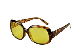 Brun 70'er Brille m/Gult Glas