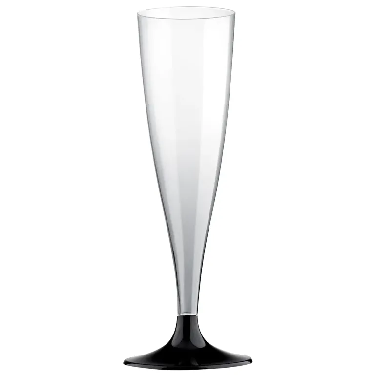 Champagneglas m/Sort Fod 14cl, 10 stk.