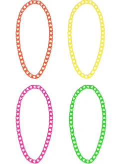 Chunky Neon Halskæder, 4 stk.