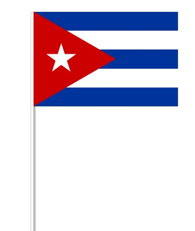 Cubansk Papirflag på Pind, 27 x 20 cm