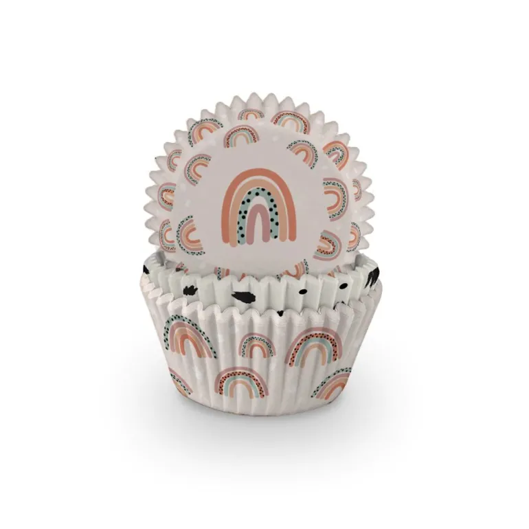 Cupcake Forme Natur Regnbue Mix, 75 stk.