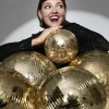 Discokugle Guld Mellem, 30 cm