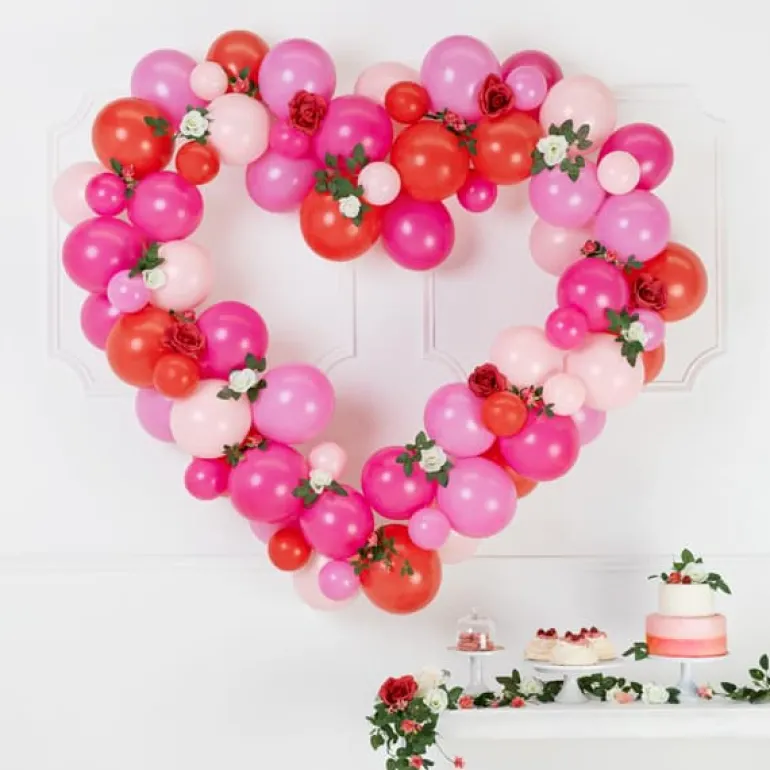 DIY Hjerte Ballondekoration i Lyserød & Pink