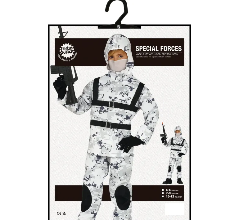 Elite Soldat Kostume - Sne Camouflage Special Forces til Børn
