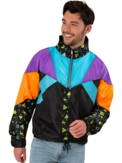 80'er Windbreaker Jakke, Sort