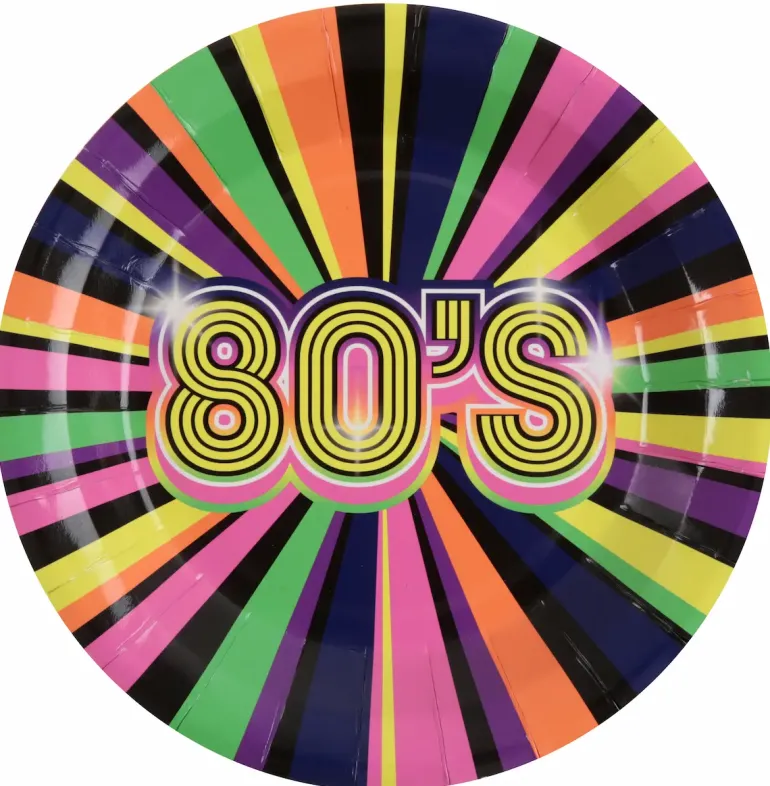 Farverig 80s Tallerkner