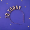 Fødselsdags Hårbøjle "18 TODAY" Metallic Guld