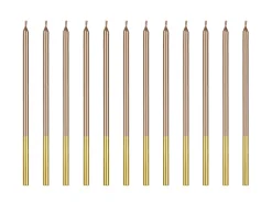 Fødselsdagslys, Rosegold, 14 cm (12 Stk.)
