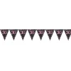Flagguirlande 4M med Sparkling 30 År vimpel flag (sort & pink)