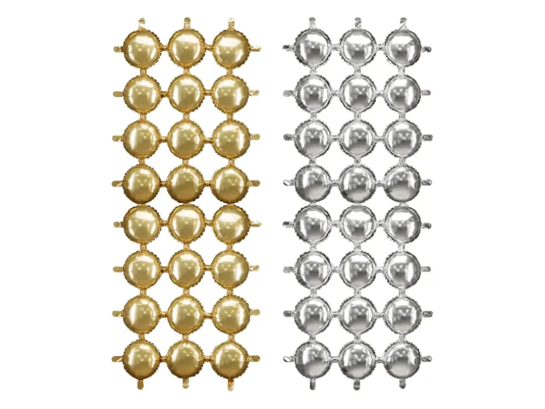 Folie Ballon Backdrop, Double-Sided Rund, Guld-Sølv, 78 X 107 cm