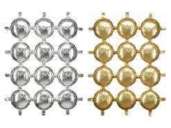 Folie Ballon Backdrop, Double-Sided Rund, Guld-Sølv, 78 X 107 cm