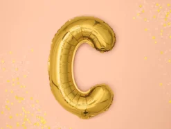 Folie Ballon Bogstaver ''C'', 35 cm, Guld