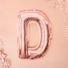 Folie Ballon Bogstaver ''D'', 35 cm, Rosegold