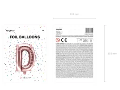 Folie Ballon Bogstaver ''D'', 35 cm, Rosegold