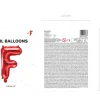 Folie Ballon Bogstaver ''F'', 35 cm, Rød