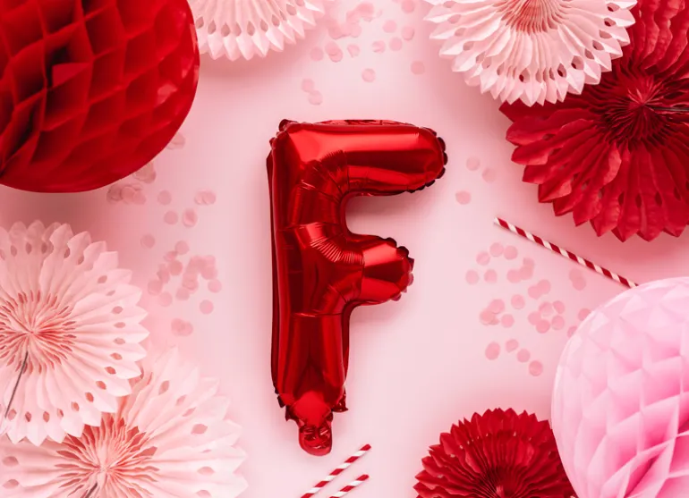 Folie Ballon Bogstaver ''F'', 35 cm, Rød