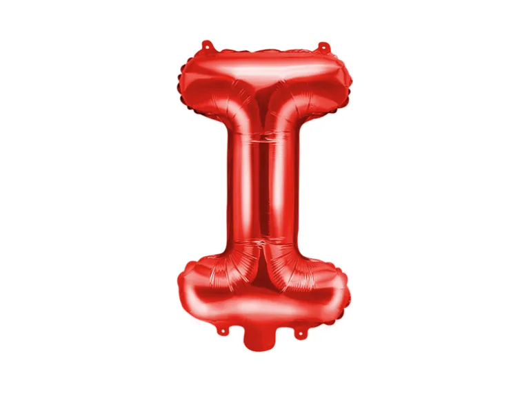 Folie Ballon Bogstaver ''I'', 35 cm, Rød