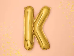 Folie Ballon Bogstaver ''K'', 35 cm, Guld