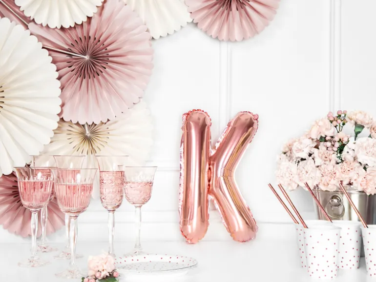Folie Ballon Bogstaver ''K'', 35 cm, Rosegold