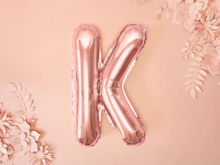 Folie Ballon Bogstaver ''K'', 35 cm, Rosegold