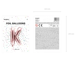 Folie Ballon Bogstaver ''K'', 35 cm, Rosegold