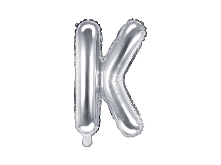 Folie Ballon Bogstaver ''K'', 35 cm, Sølv
