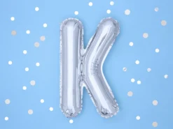 Folie Ballon Bogstaver ''K'', 35 cm, Sølv