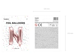 Folie Ballon Bogstaver ''N'', 35 cm, Rosegold