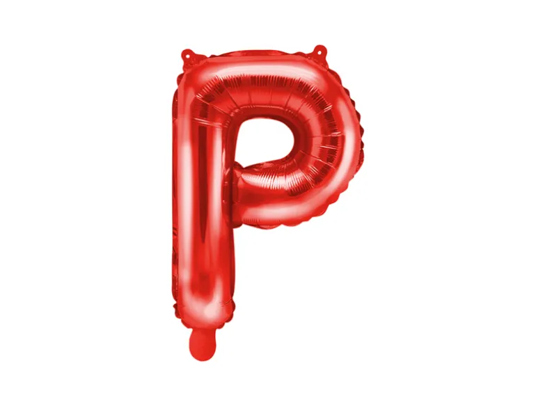 Folie Ballon Bogstaver ''P'', 35 cm, Rød