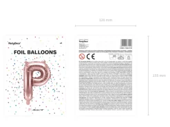 Folie Ballon Bogstaver ''P'', 35 cm, Rosegold